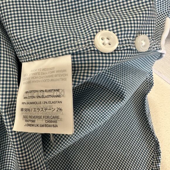J Crew Ludlow Classic Fit Shirt Mens 34 15 1/2 Green Check Button Up Classic - Picture 9 of 11